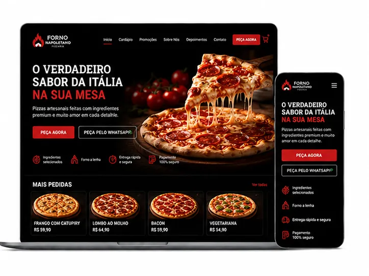Criação de site para Pizzaria Italiana Delivery