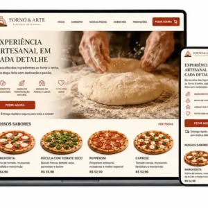 Criação de site para Pizzaria Massa Artesanal