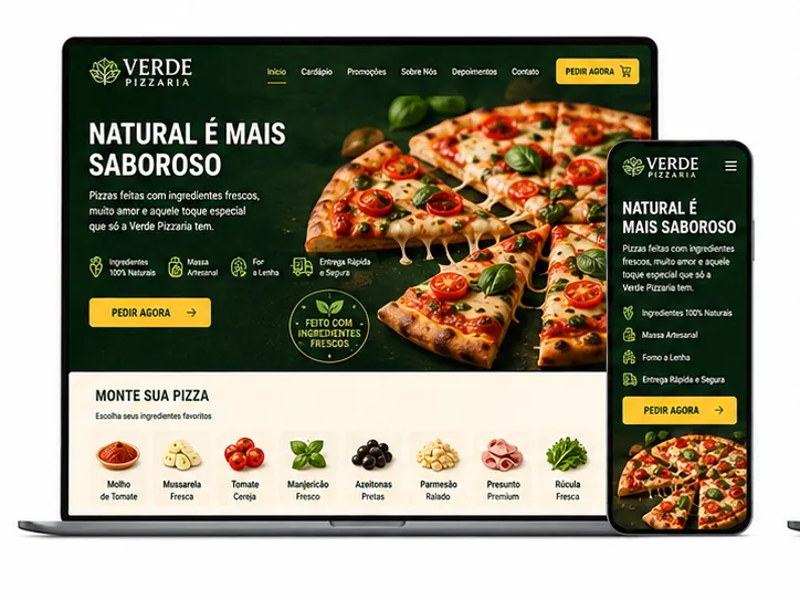 Criação de site para Pizzaria Monte Sua Pizza
