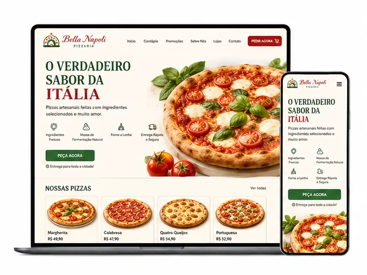 Criação de site para Pizzaria Napolitana