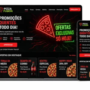 Criação de site para Pizzaria Ofertas e Promoções