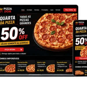 Criação de site para Pizzaria Promoção do Dia