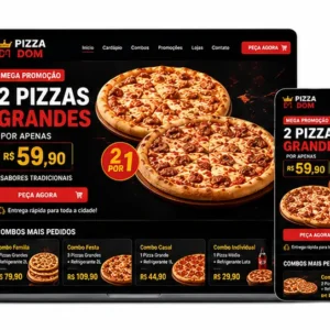 Criação de site para Pizzaria Promoção Duas Pizzas