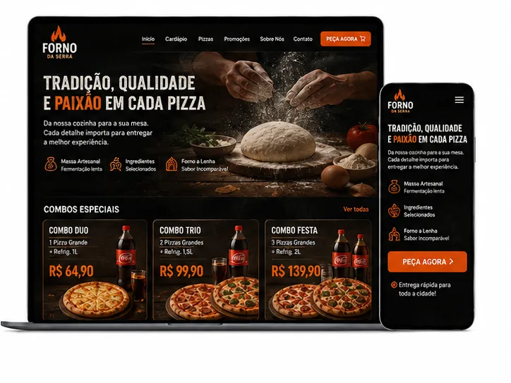 Criação de site para Pizzaria Tradicional