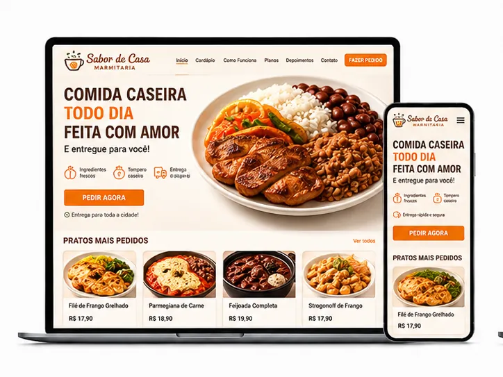 Criação de site para Restaurante Caseiro