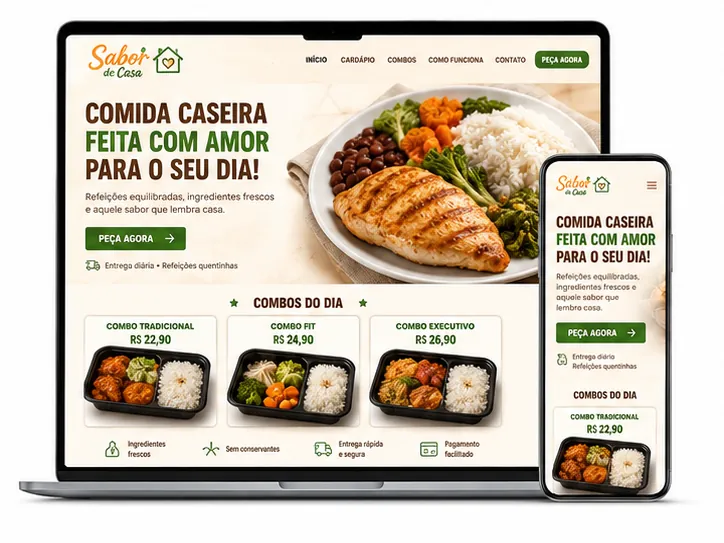 Criação de site para Restaurante de Comida Caseira