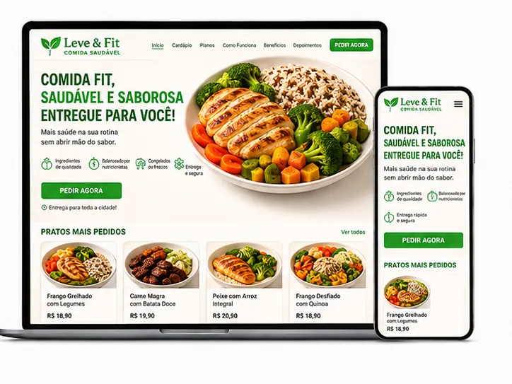 Criação de site para Restaurante Fitness