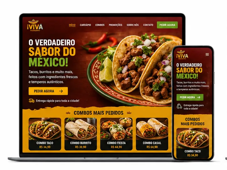 Criação de site para Restaurante Mexicano Delivery