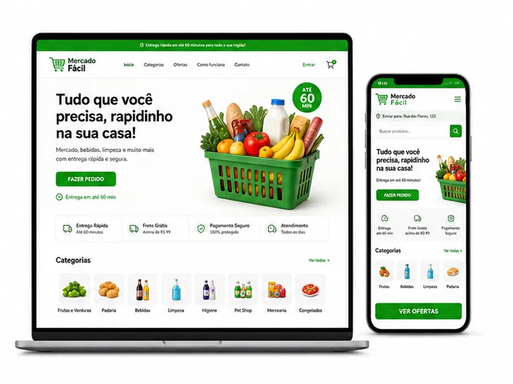 Supermercado Online Criação de Site e Desenvolvimento de Site