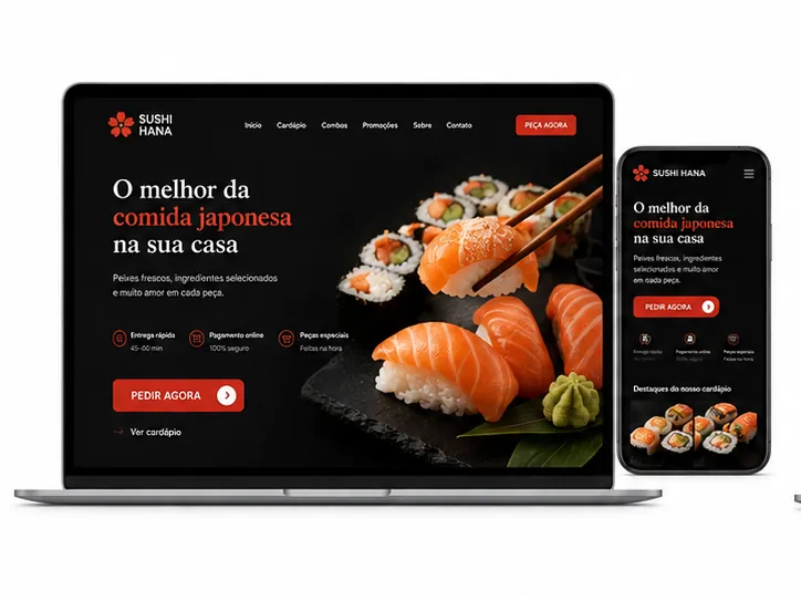 Criação de site para Sushi Delivery Japonês