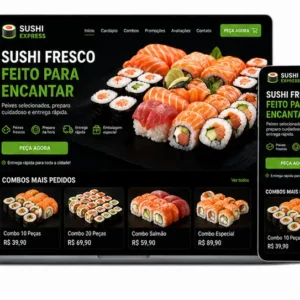 Criação de site para Sushi e Temakeria Delivery