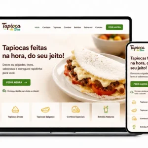 Criação de site para Tapiocaria Artesanal Delivery