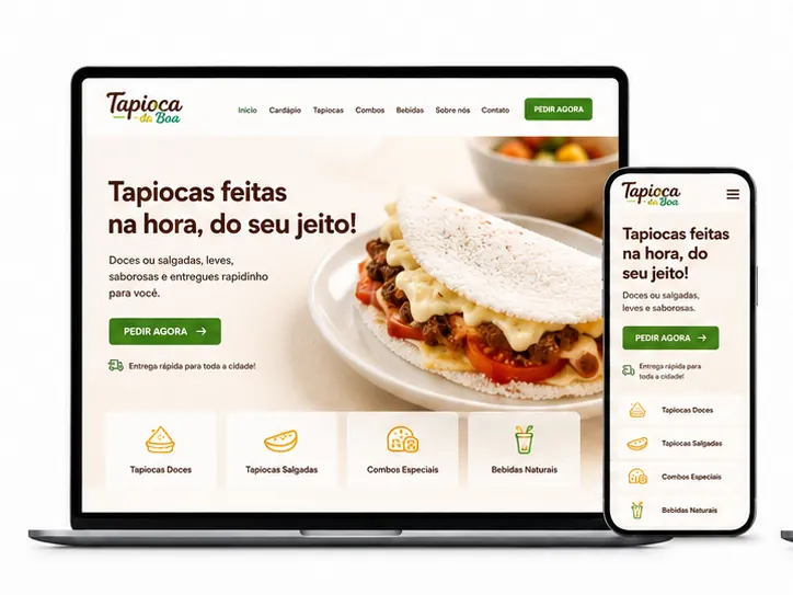 Criação de site para Tapiocaria Artesanal Delivery